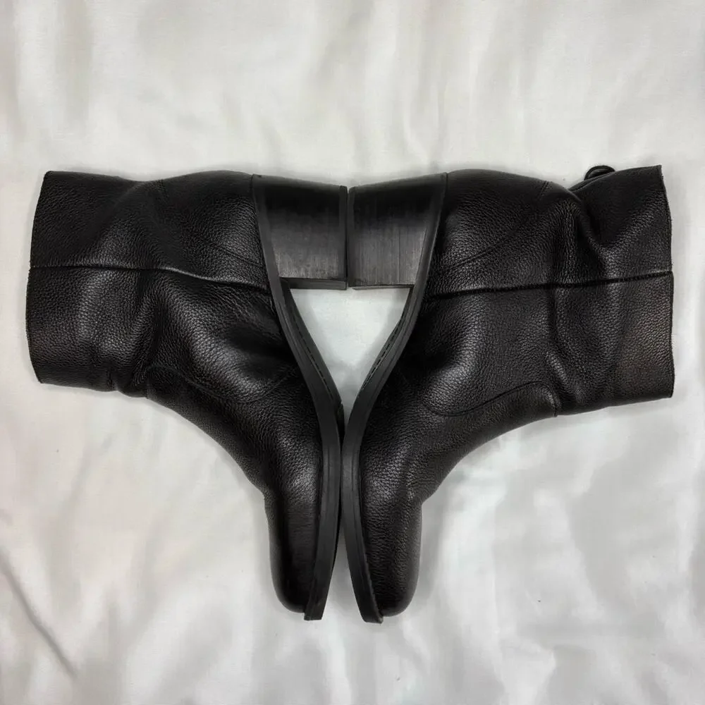 Leather Black Booties Silver Hardware sz 9.5